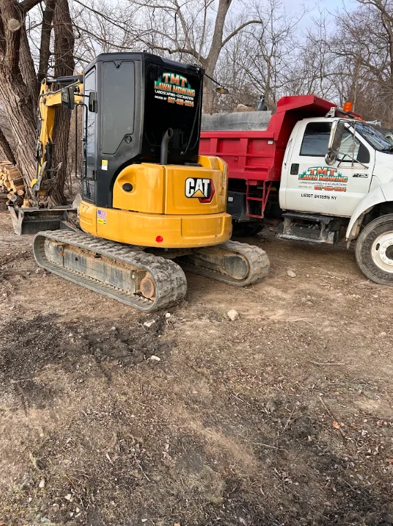 Excavation equipment and tools on a job site, ready for site work and property preparation.